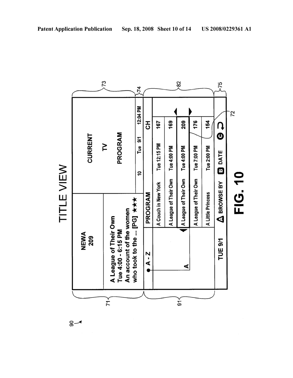 Initial Arrangement of Interactive Program Guide - diagram, schematic, and image 11