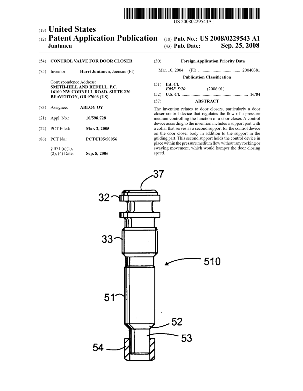 Control Valve For Door Closer - diagram, schematic, and image 01