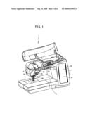 Sewing machine and computer-readable recording medium with recorded sewing machine control program diagram and image