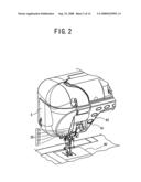 Sewing machine and computer-readable recording medium with recorded sewing machine control program diagram and image