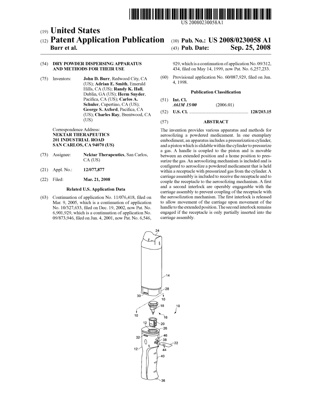 Dry powder dispersing apparatus and methods for their use - diagram, schematic, and image 01