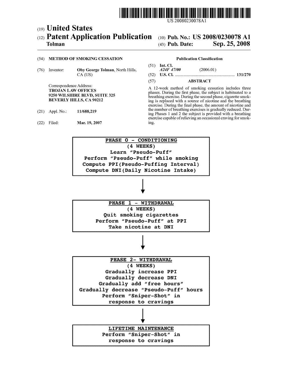 METHOD OF SMOKING CESSATION - diagram, schematic, and image 01