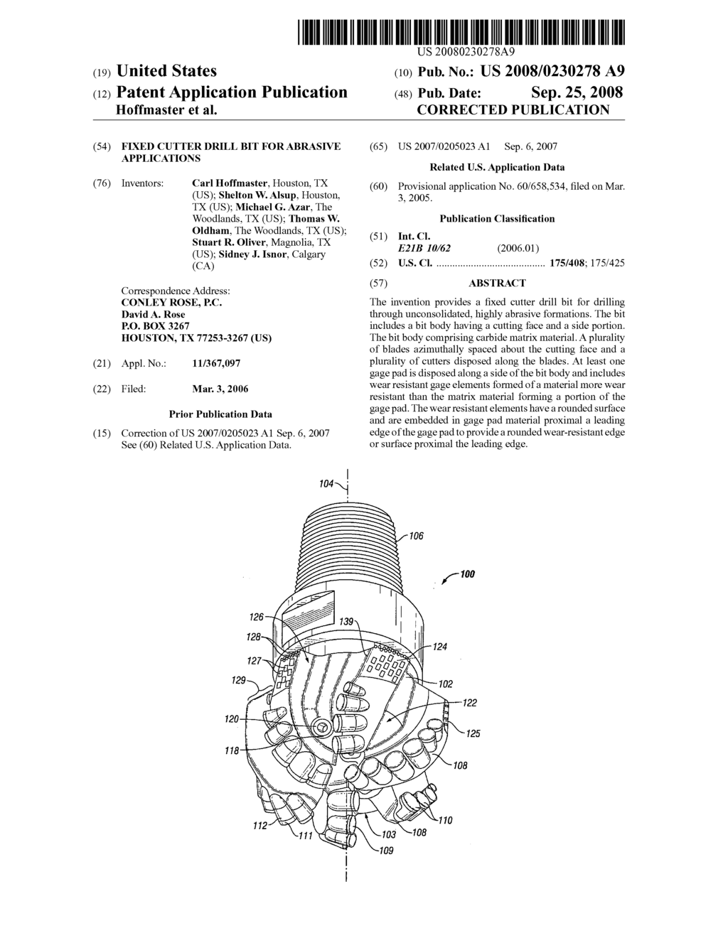 Fixed cutter drill bit for abrasive applications - diagram, schematic, and image 01