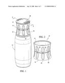 Carbonated drink closure and dispensing device diagram and image