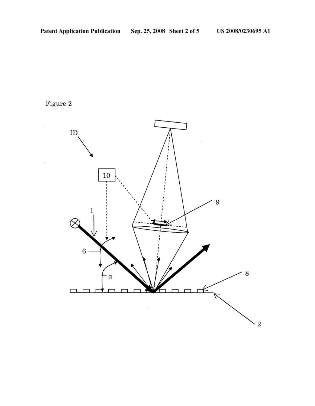 Method of imaging radiation from an object on a detection device and an inspection device for inspecting an object - diagram, schematic, and image 03