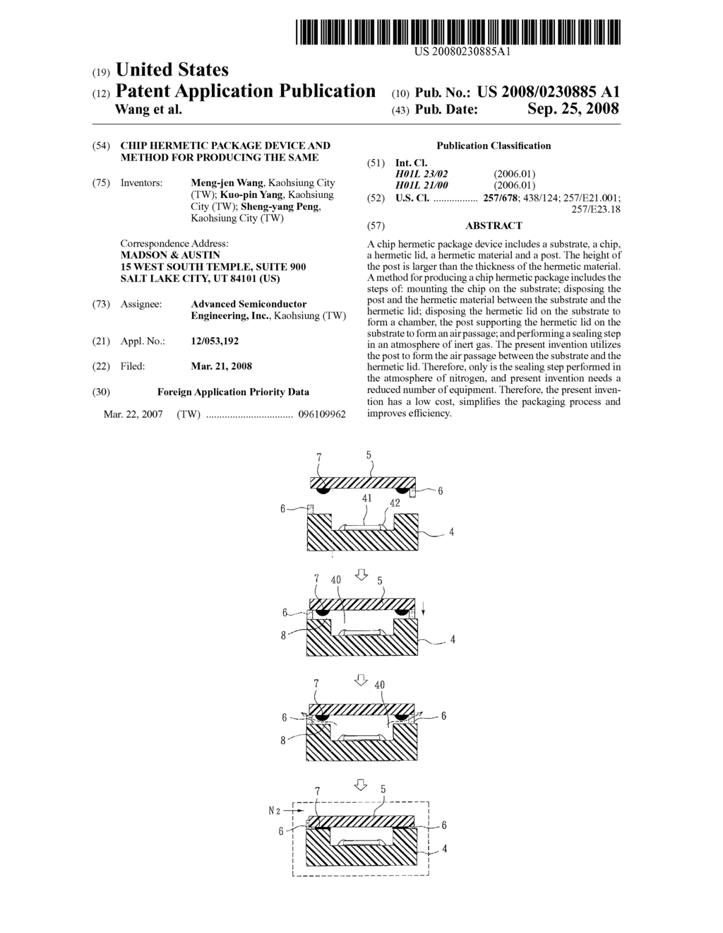 CHIP HERMETIC PACKAGE DEVICE AND METHOD FOR PRODUCING THE SAME - diagram, schematic, and image 01