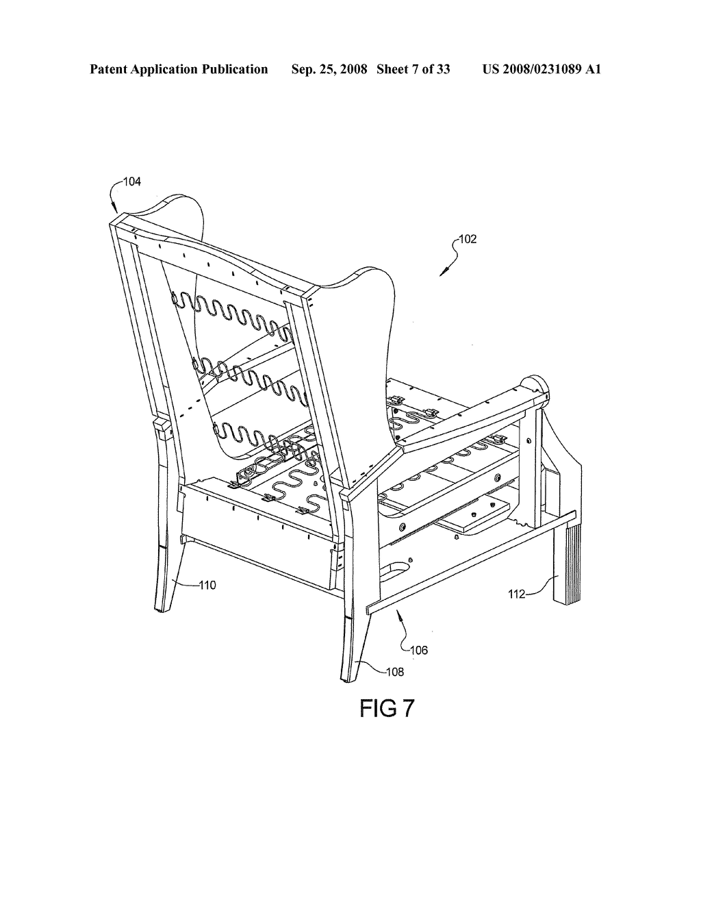 Furniture frame with interlocking joints for use with multiple furniture members and mechanisms - diagram, schematic, and image 08