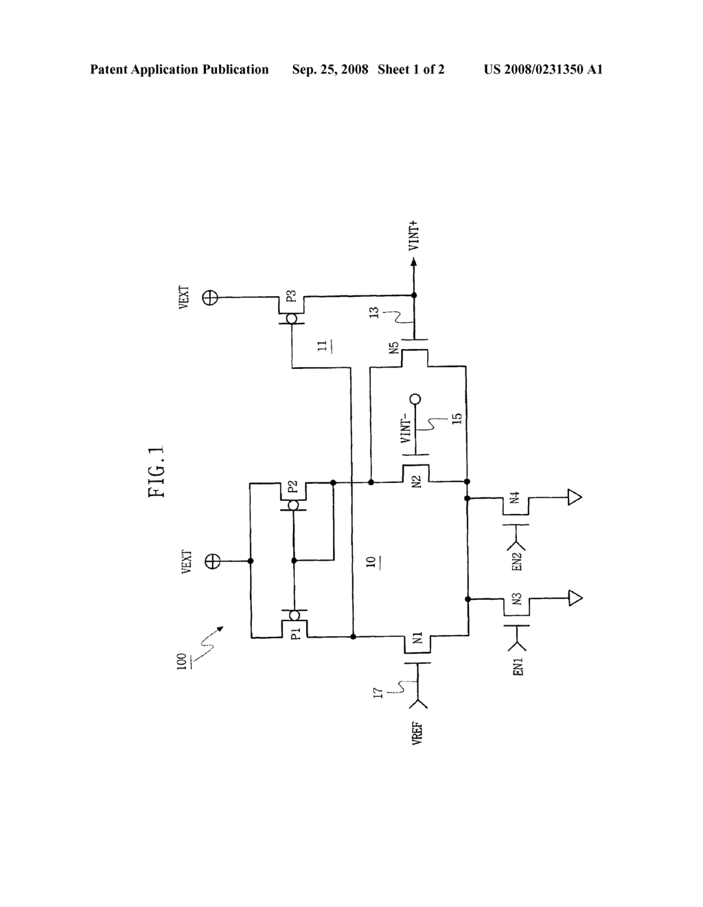 Internal voltage generating circuit for use in a semiconductor device - diagram, schematic, and image 02