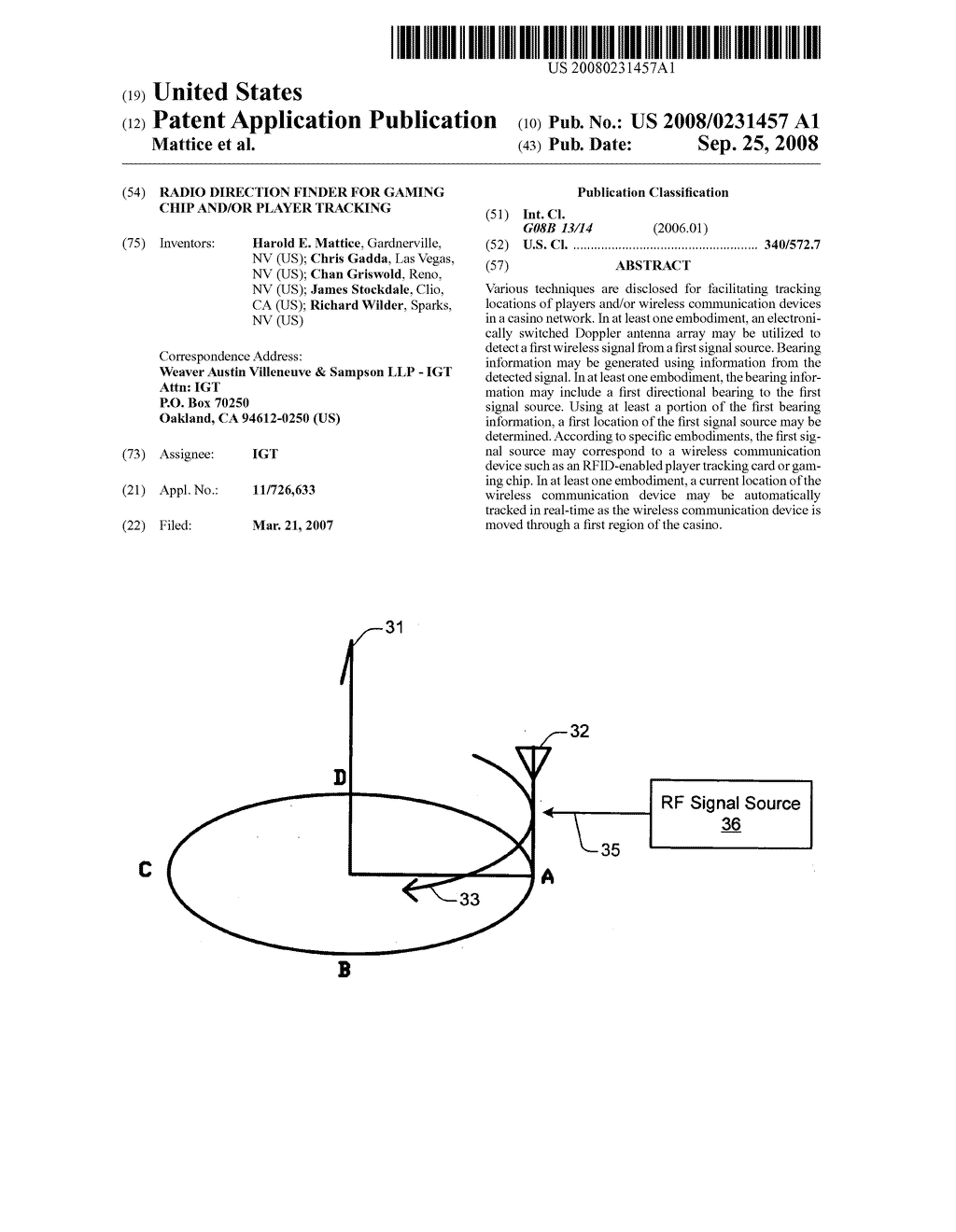 Radio direction finder for gaming chip and/or player tracking - diagram, schematic, and image 01