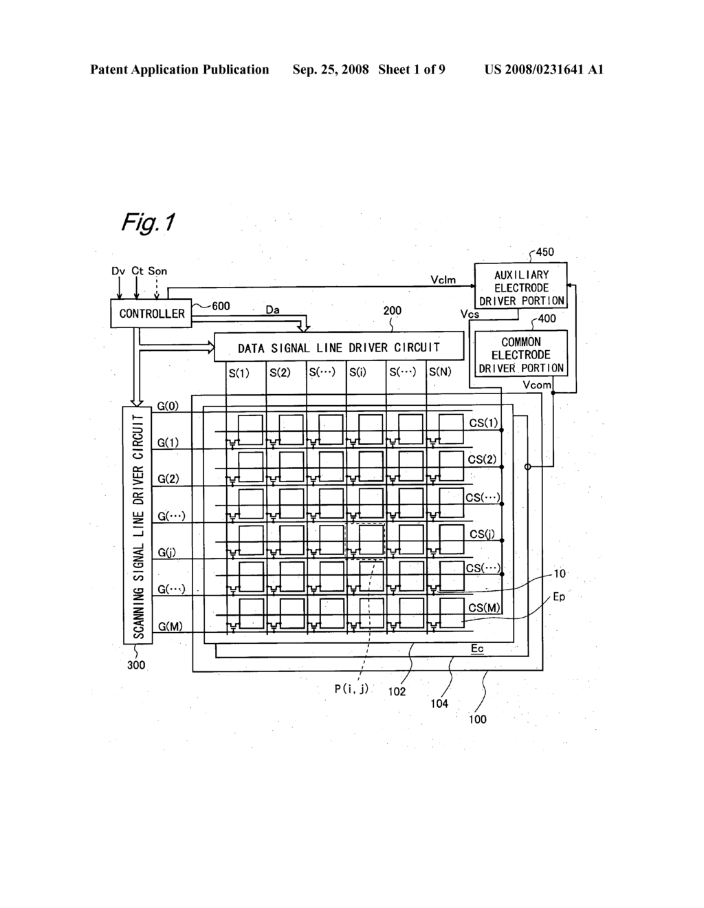 Display Device, and Circuit and Method for Driving Same - diagram, schematic, and image 02