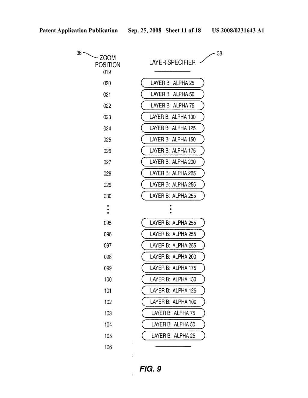 Method and apparatus for controlling the size or opacity of map elements rendered in an interactive map view - diagram, schematic, and image 12