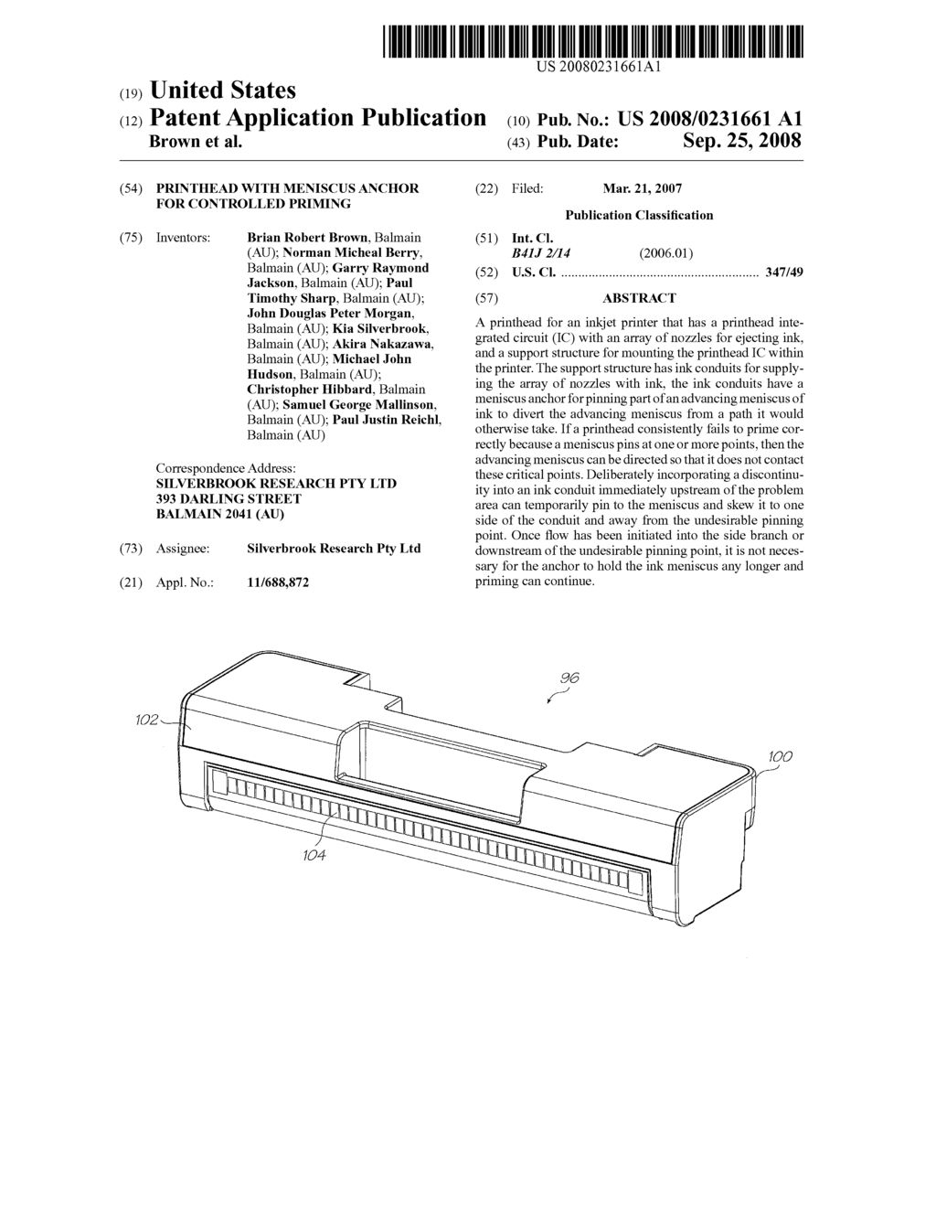 PRINTHEAD WITH MENISCUS ANCHOR FOR CONTROLLED PRIMING - diagram, schematic, and image 01