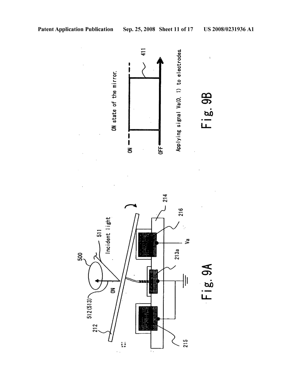 Display system comprising a mirror device with micromirrors controlled to operate in intermediate oscillating state - diagram, schematic, and image 12