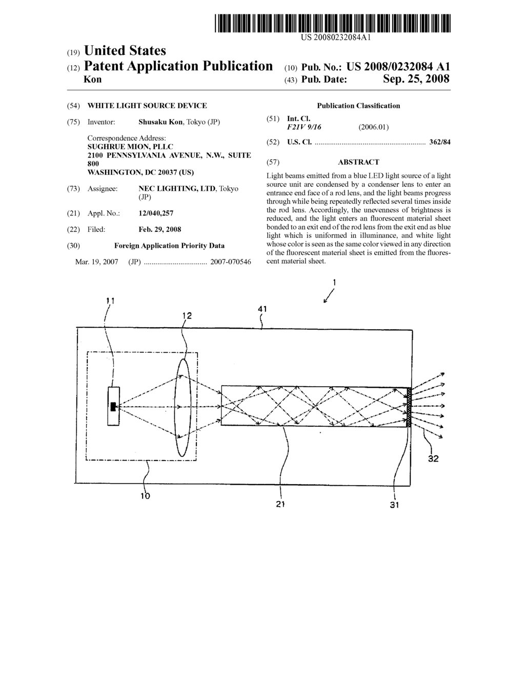 WHITE LIGHT SOURCE DEVICE - diagram, schematic, and image 01