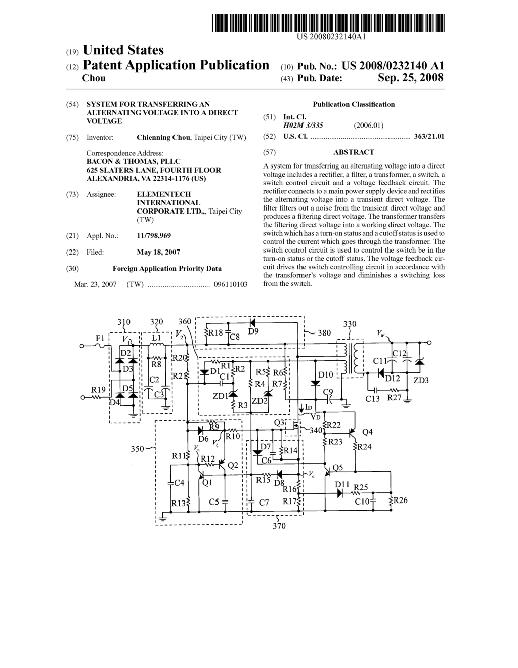 System for transferring an alternating voltage into a direct voltage - diagram, schematic, and image 01