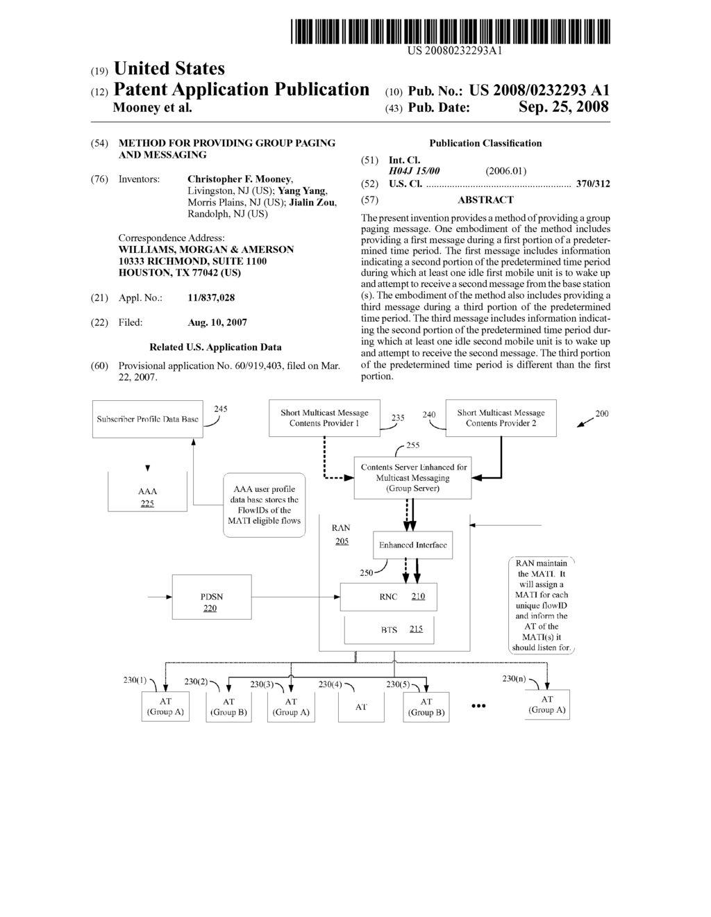 METHOD FOR PROVIDING GROUP PAGING AND MESSAGING - diagram, schematic, and image 01