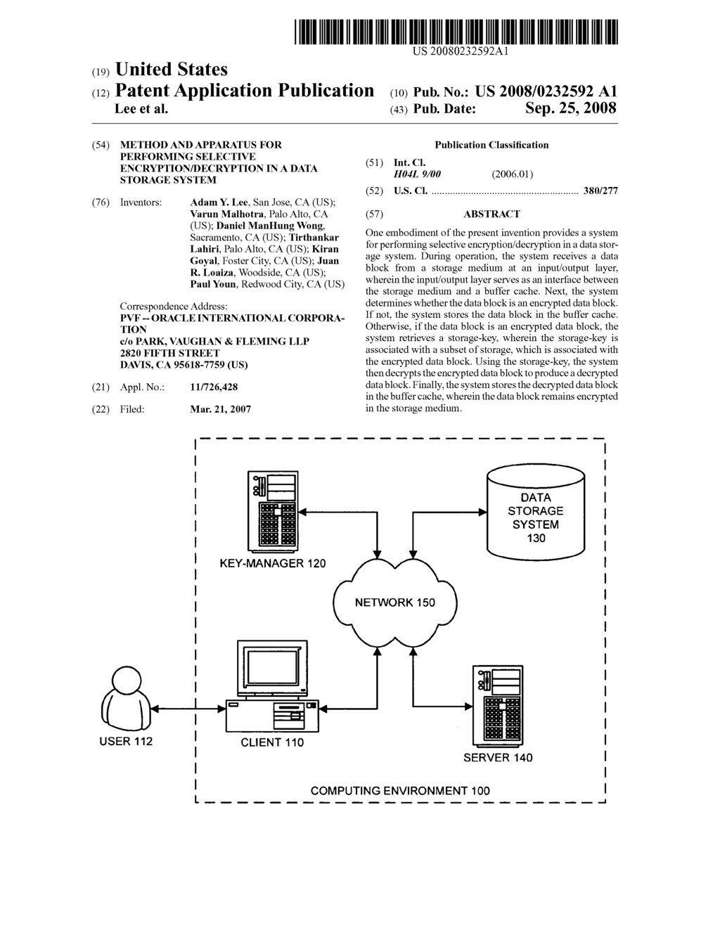 Method and apparatus for performing selective encryption/decryption in a data storage system - diagram, schematic, and image 01