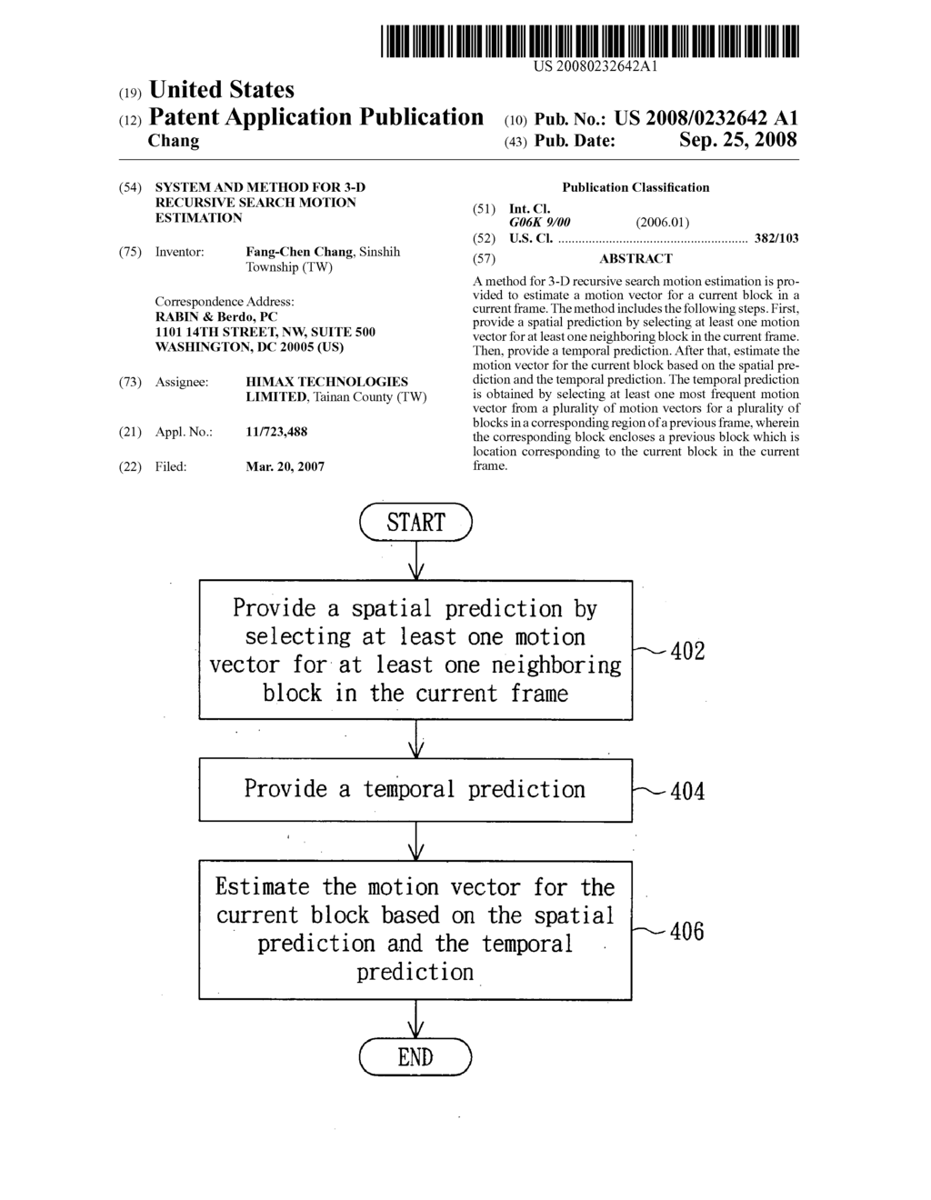 System and method for 3-D recursive search motion estimation - diagram, schematic, and image 01