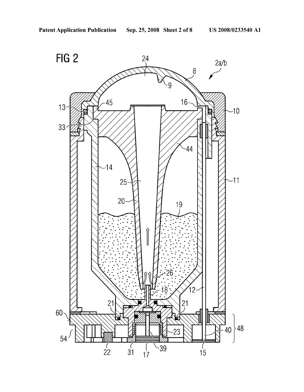 POWDER BLAST TOOL, POWDER RESERVOIR, INSERT FOR POWDER RESERVOIR AND METHOD OF DENTAL TREATMENT - diagram, schematic, and image 03