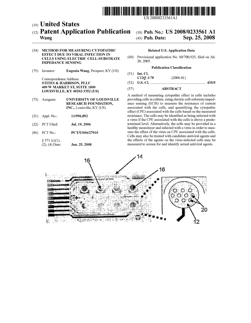 Method for Measuring Cytopathic Effect Due to Viral Infection in Cells Using Electric Cell-Substrate Impedance Sensing - diagram, schematic, and image 01