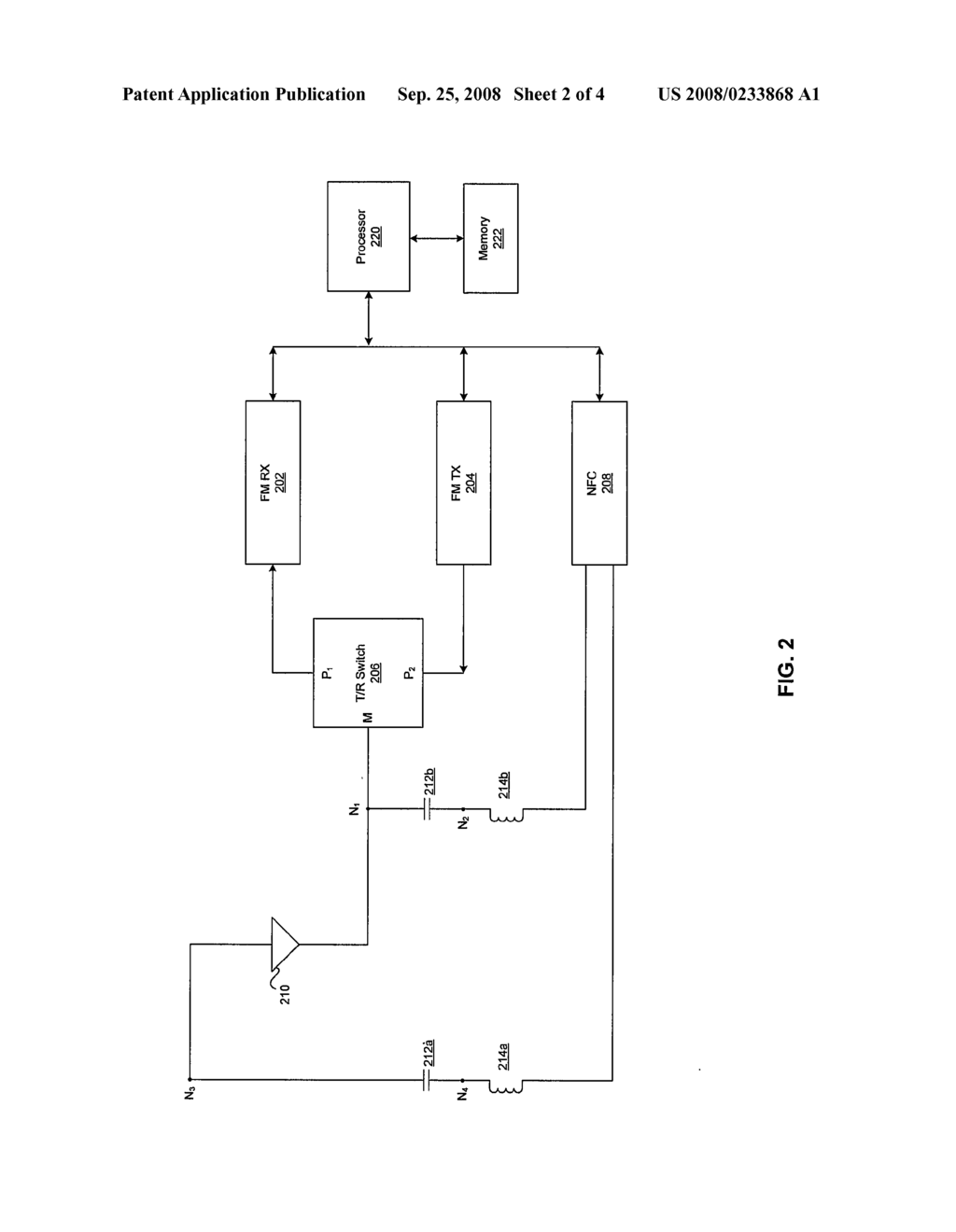 METHOD AND SYSTEM FOR SHARING A SINGLE ANTENNA FOR FREQUENCY MODULATION (FM) TRANSMIT OR FM RECEIVE, AND NEAR FIELD COMMUNICAITON (NFC) - diagram, schematic, and image 03