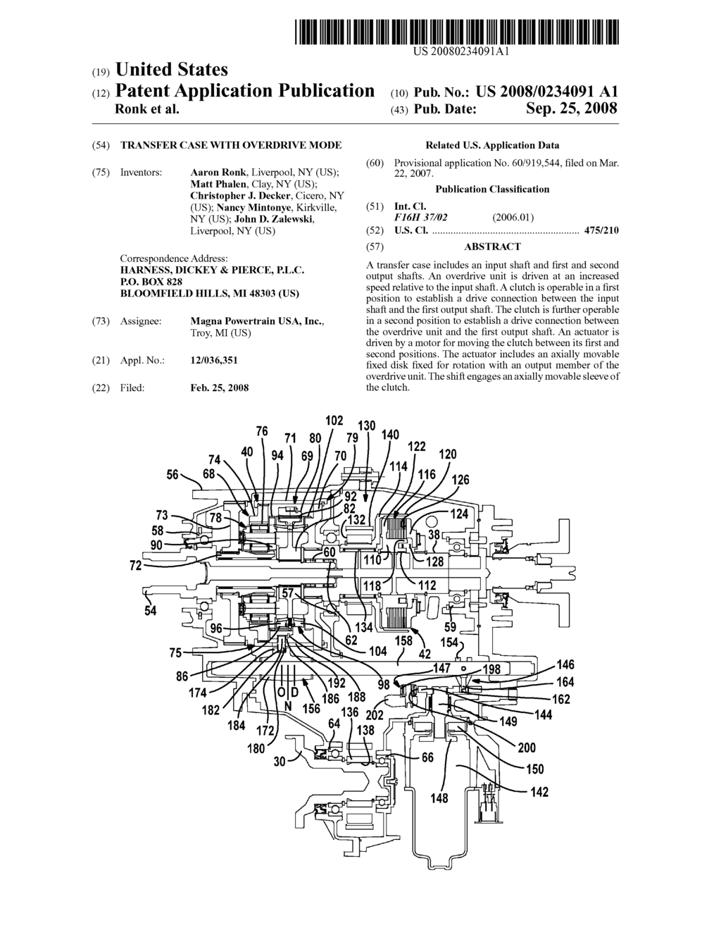 Transfer Case with Overdrive Mode - diagram, schematic, and image 01