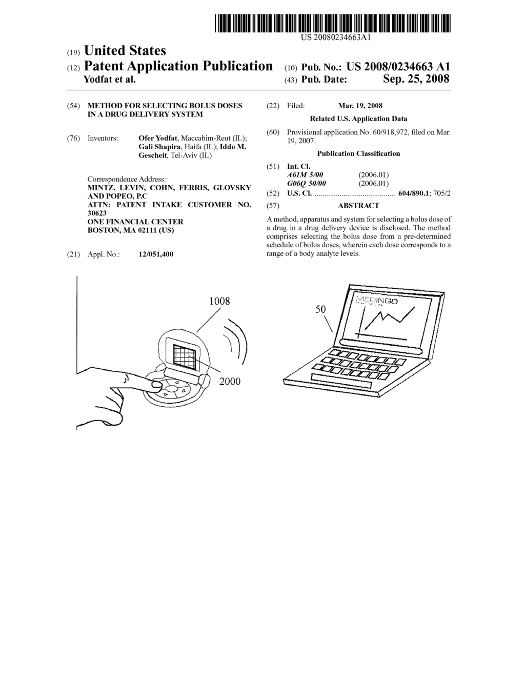 Method for Selecting Bolus Doses in a Drug Delivery System - diagram, schematic, and image 01