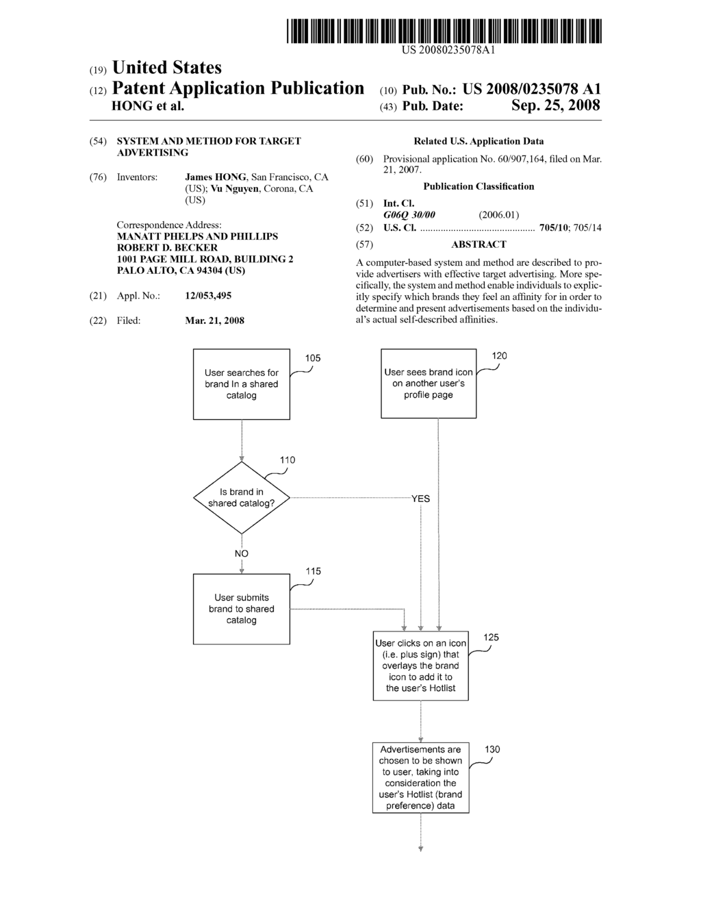 SYSTEM AND METHOD FOR TARGET ADVERTISING - diagram, schematic, and image 01