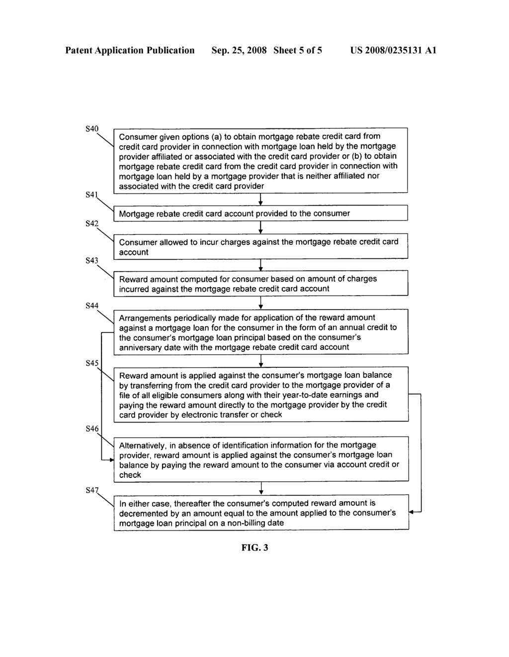 Method and system for managing a mortgage rebate transaction card account - diagram, schematic, and image 06