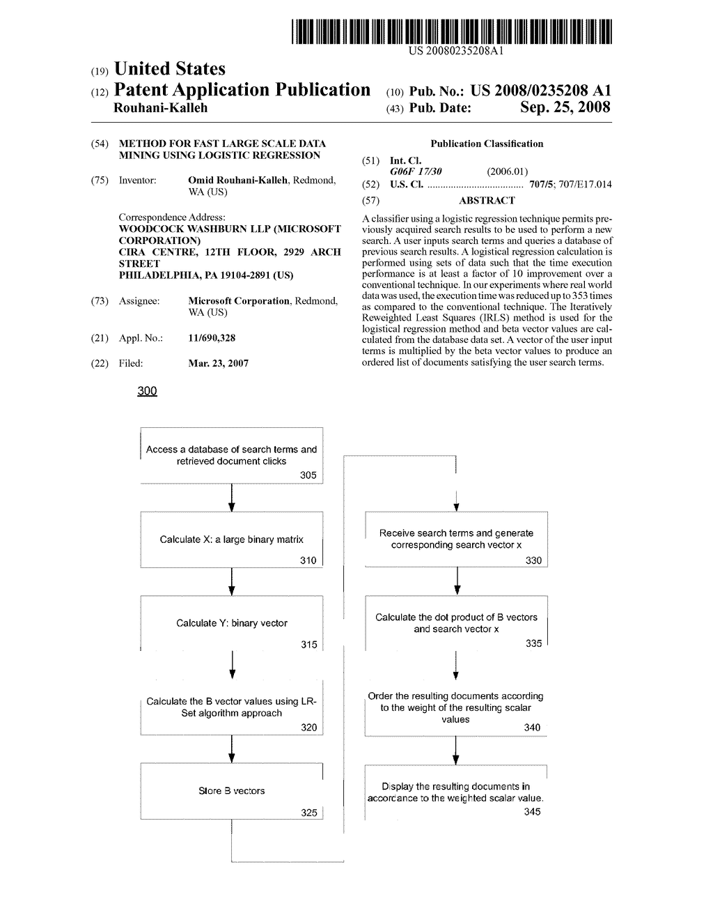 Method For Fast Large Scale Data Mining Using Logistic Regression - diagram, schematic, and image 01