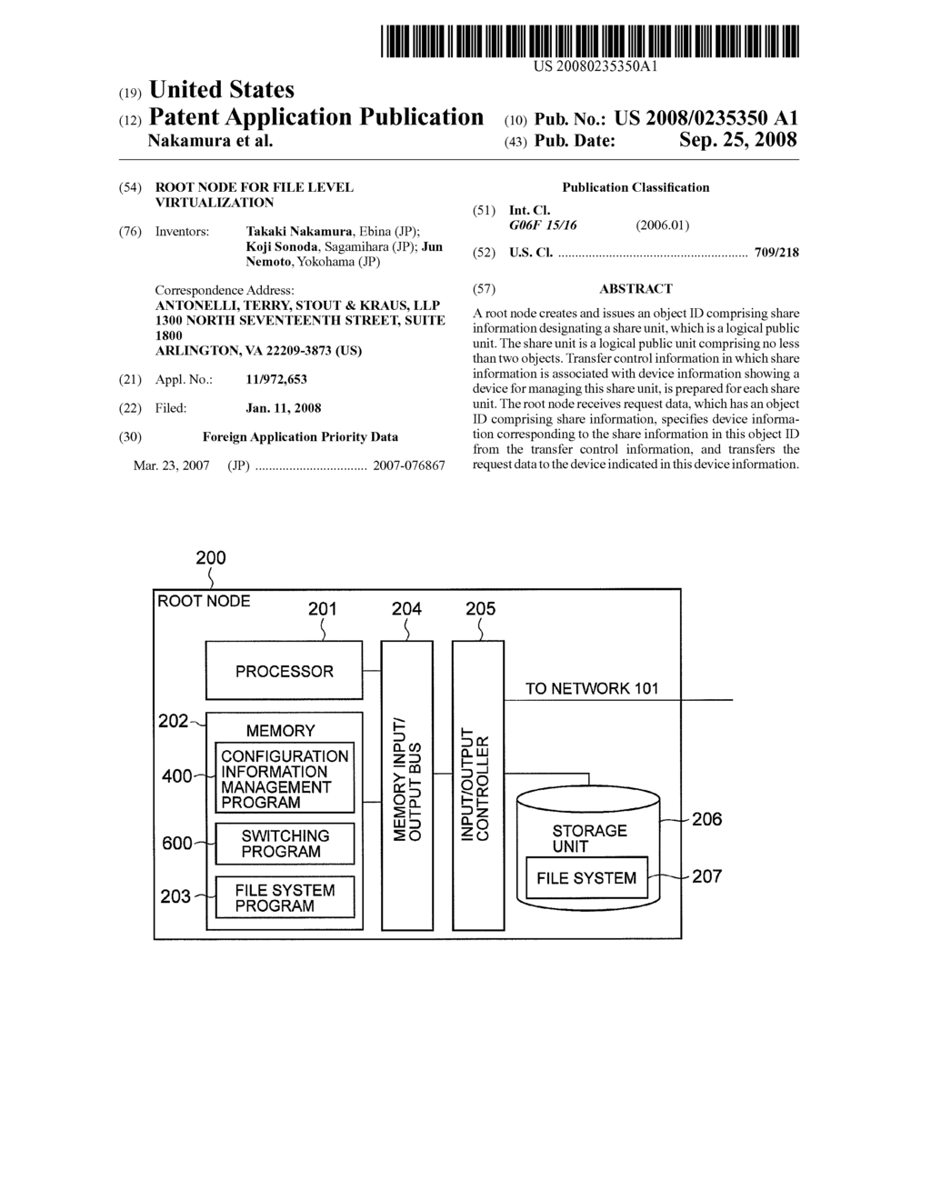 ROOT NODE FOR FILE LEVEL VIRTUALIZATION - diagram, schematic, and image 01