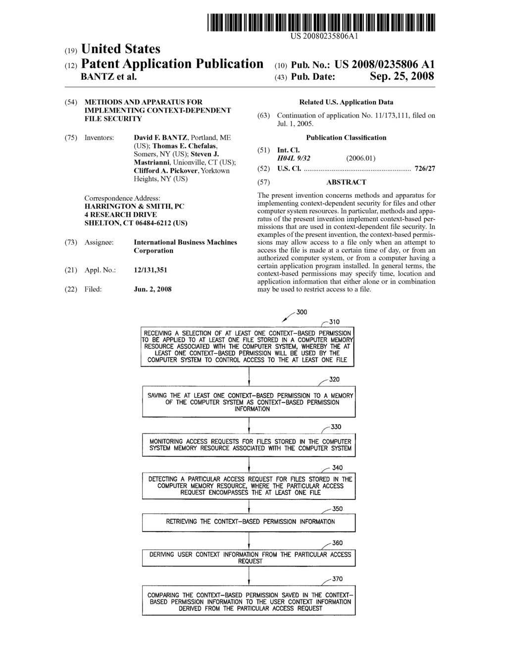 Methods and Apparatus for Implementing Context-Dependent File Security - diagram, schematic, and image 01