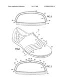 Garden shoe having breathing tubes diagram and image