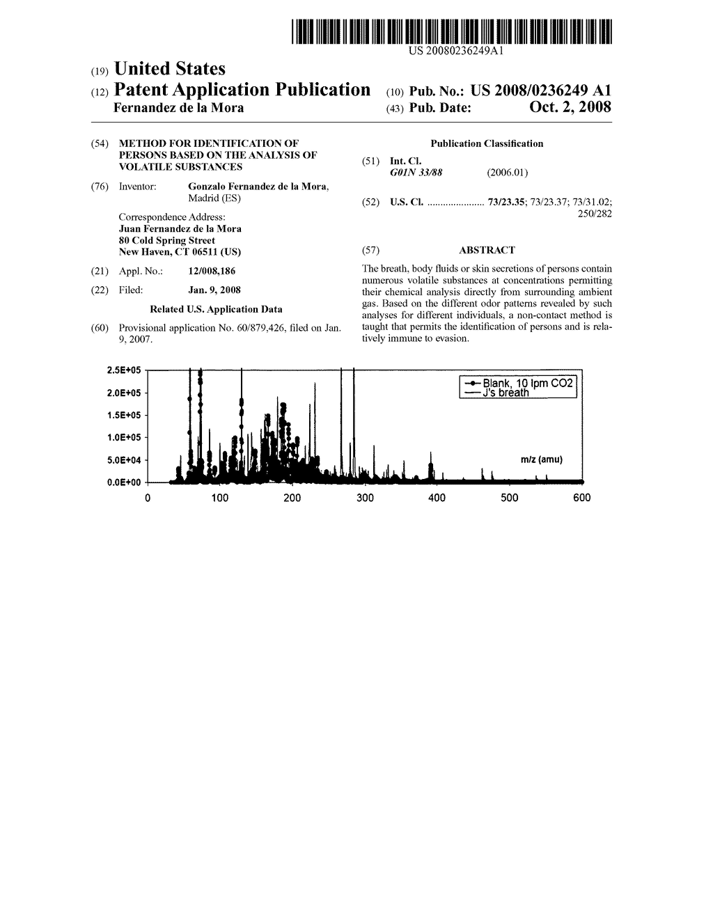 Method for identification of persons based on the analysis of volatile substances - diagram, schematic, and image 01