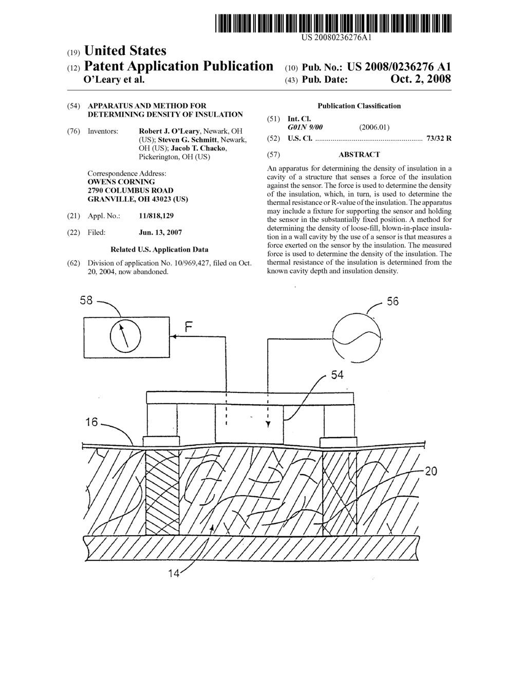 Apparatus and method for determining density of insulation - diagram, schematic, and image 01