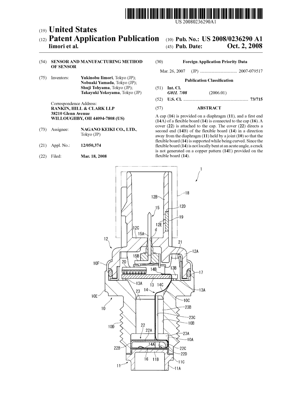 SENSOR AND MANUFACTURING METHOD OF SENSOR - diagram, schematic, and image 01