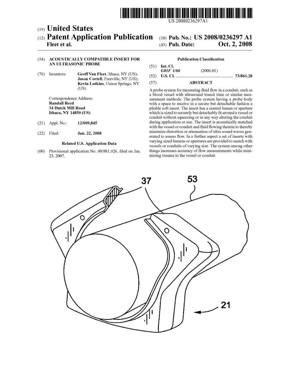 Acoustically compatible insert for an ultrasonic probe - diagram, schematic, and image 01