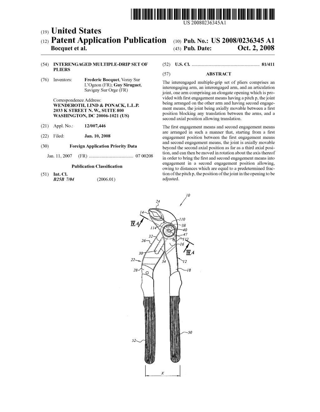 Interengaged multiple-drip set of pliers - diagram, schematic, and image 01