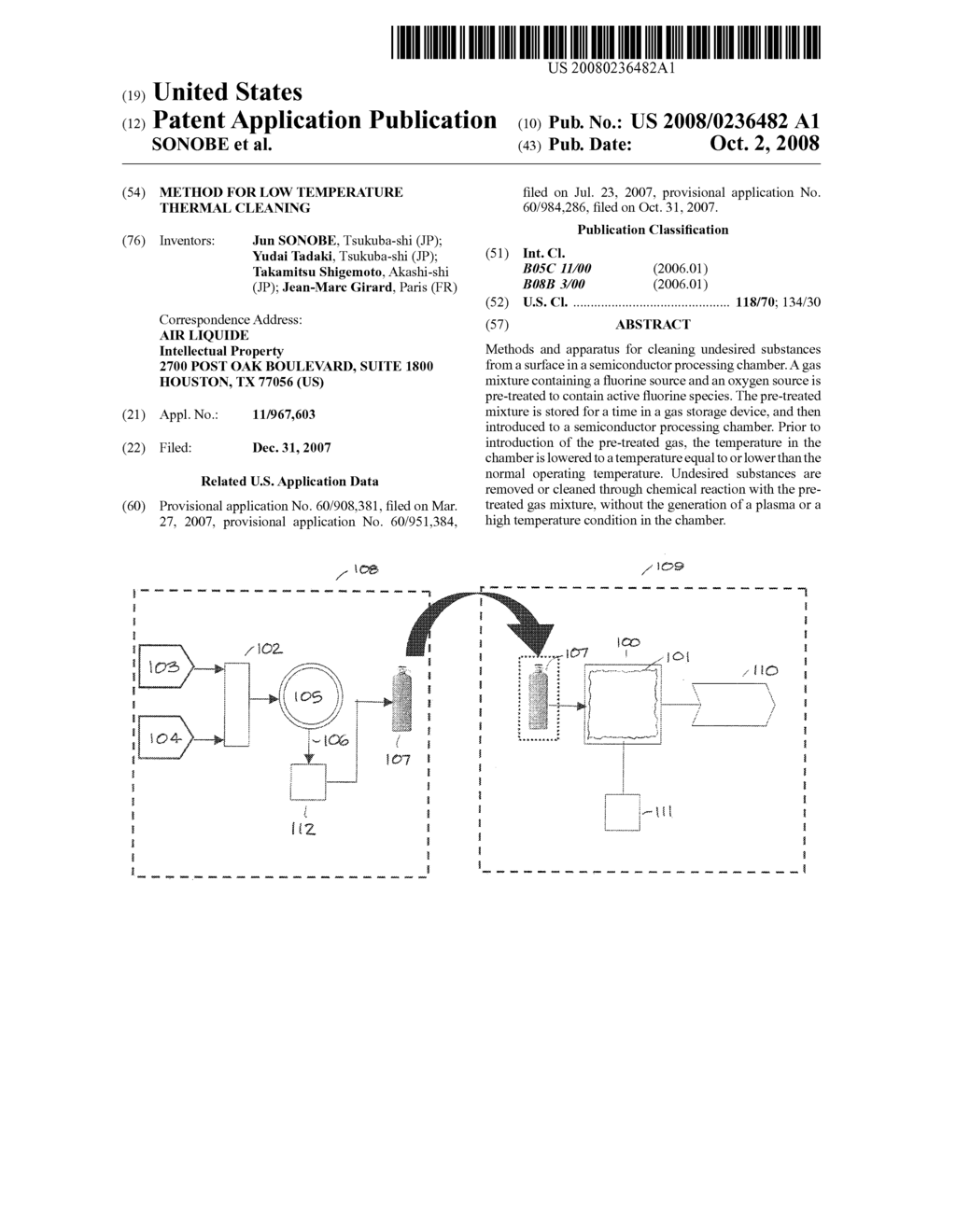 METHOD FOR LOW TEMPERATURE THERMAL CLEANING - diagram, schematic, and image 01