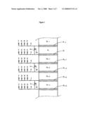 Process and device for simulated moving bed separation with a reduced number of valves and lines diagram and image