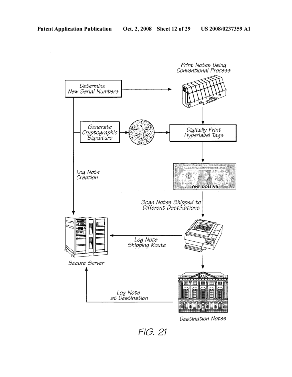 METHOD OF AUTHENTICATING SECURITY DOCUMENTS - diagram, schematic, and image 13