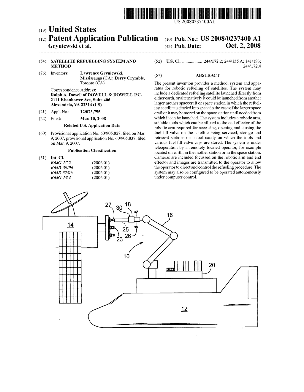 Satellite refuelling system and method - diagram, schematic, and image 01