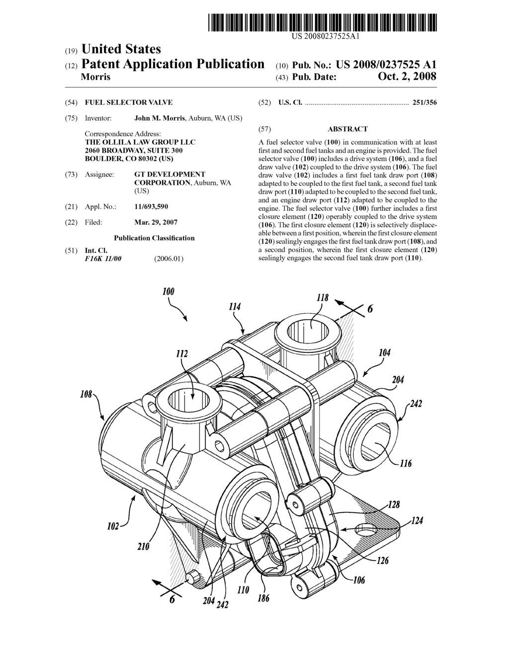 FUEL SELECTOR VALVE - diagram, schematic, and image 01