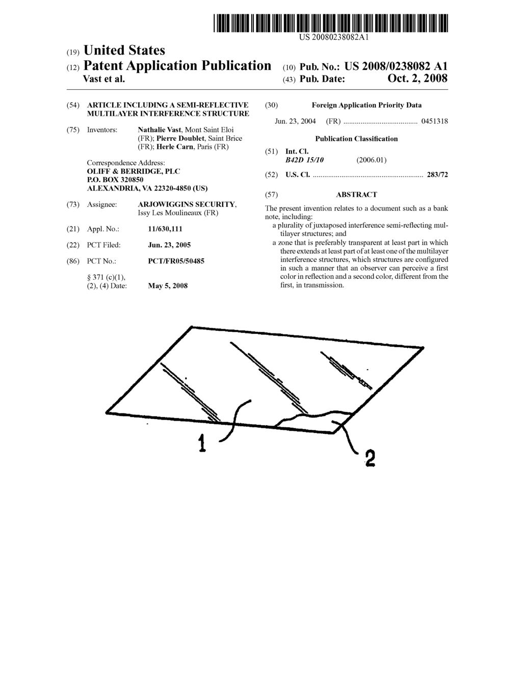 Article Including a Semi-Reflective Multilayer Interference Structure - diagram, schematic, and image 01