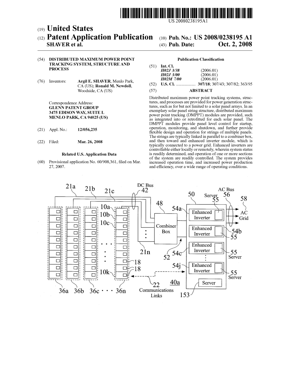 DISTRIBUTED MAXIMUM POWER POINT TRACKING SYSTEM, STRUCTURE AND PROCESS - diagram, schematic, and image 01