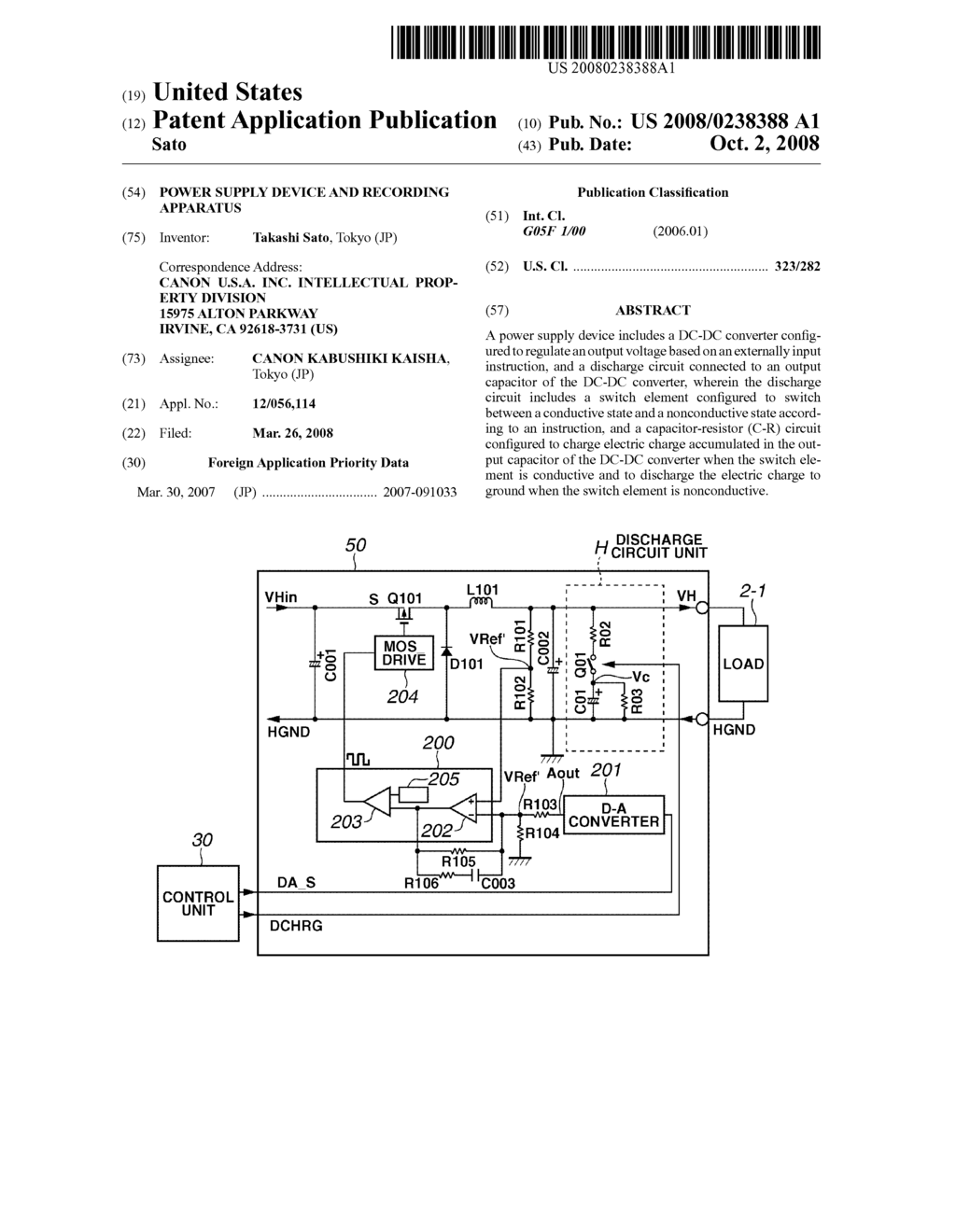 POWER SUPPLY DEVICE AND RECORDING APPARATUS - diagram, schematic, and image 01