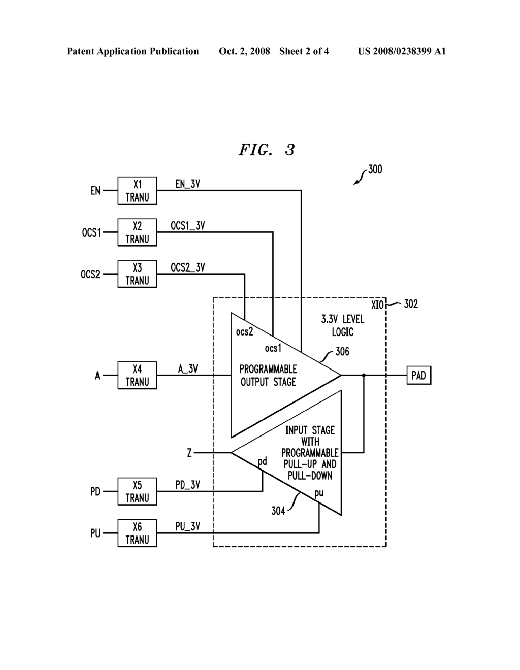 Buffer Circuit Having Multiplexed Voltage Level Translation - diagram, schematic, and image 03