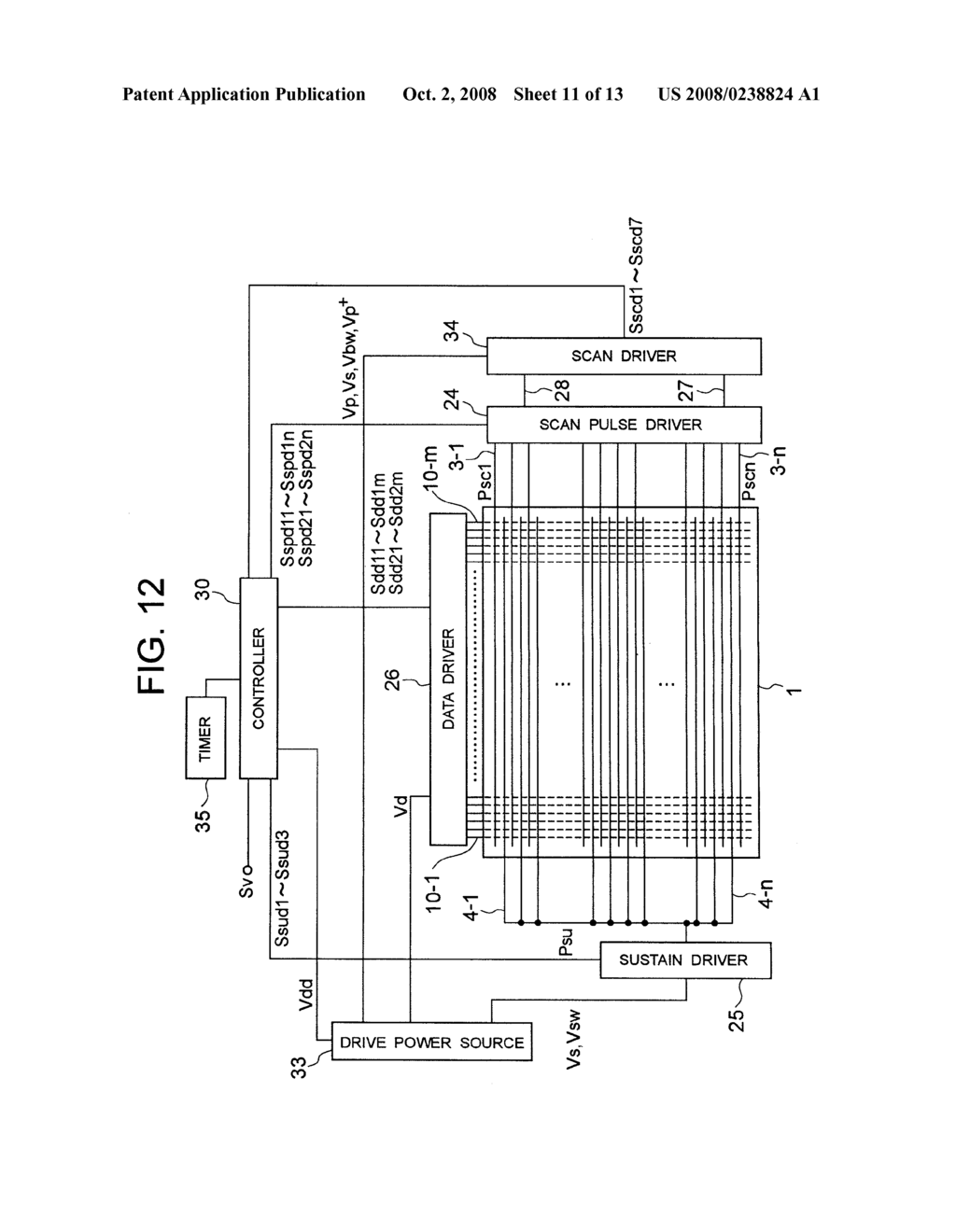 PLASMA DISPLAY DEVICE AND METHOD FOR DRIVING THE SAME - diagram, schematic, and image 12