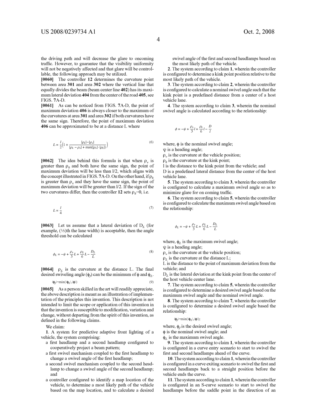 SINGLE PATH ROAD GEOMETRY PREDICTIVE ADAPTIVE FRONT LIGHTING ALGORITHM USING VEHCILE POSITIONING AND MAP DATA - diagram, schematic, and image 11