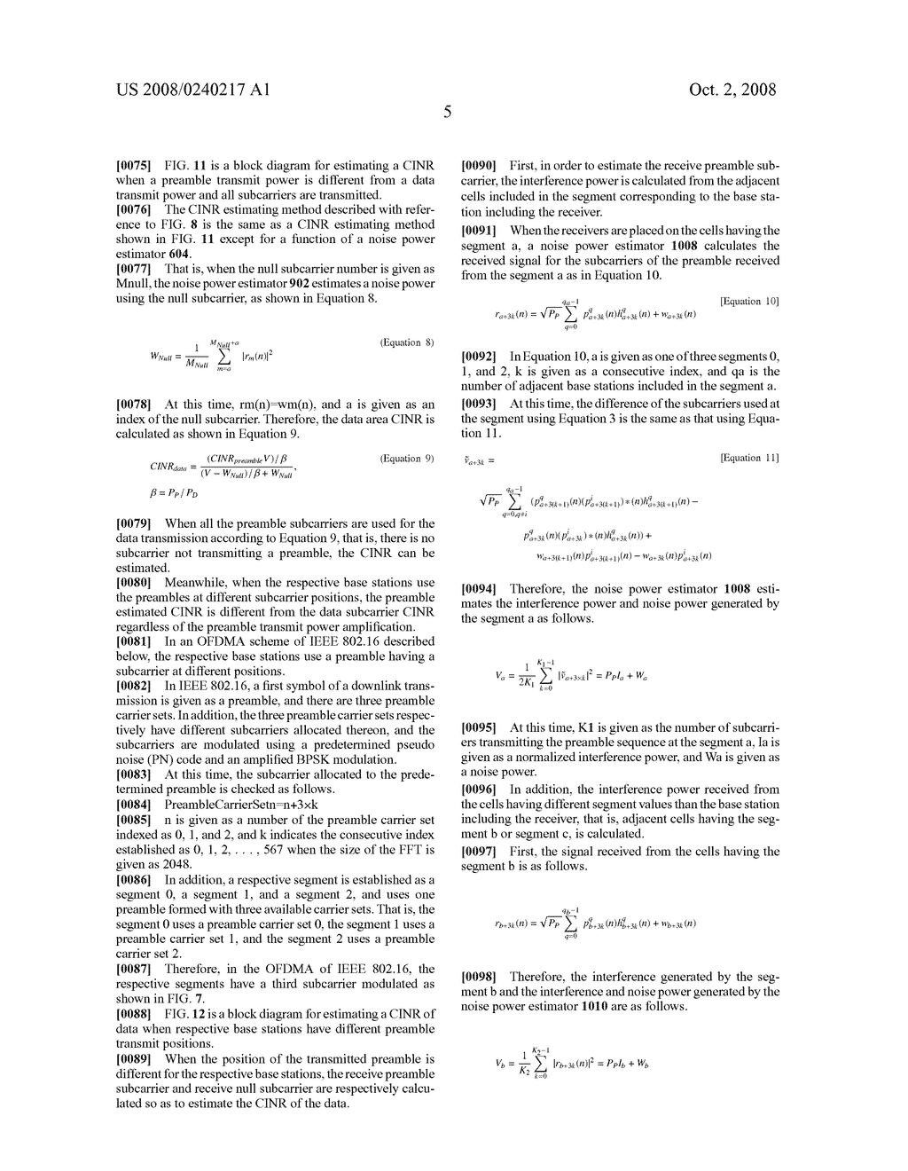 Cinr Estimating Method and Device Using Preamble in Ofdm - diagram, schematic, and image 19